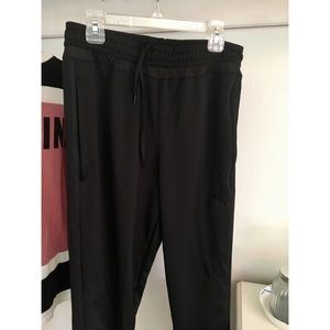 Long Black Fitted Adidas Track Pants